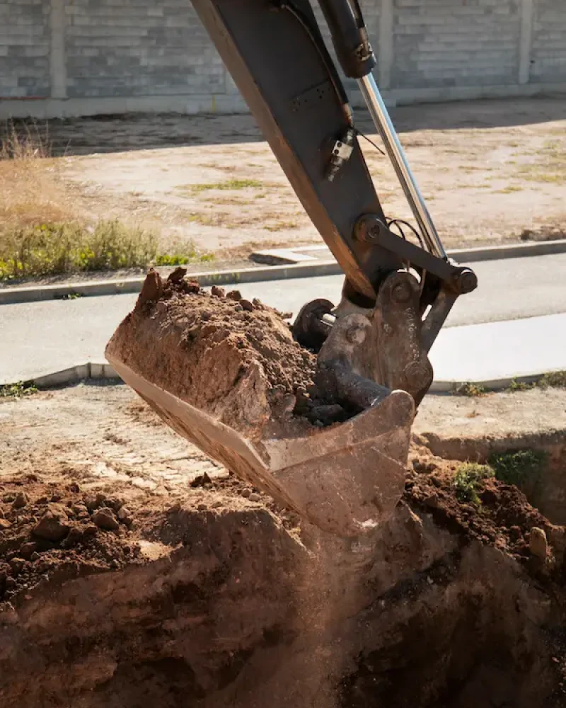 Illustration d'aménagement de terrain par Cédric Brunelière, entreprise de terrassement et travaux publics à Beaufou